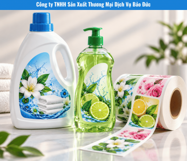 In Tem Nhãn Cuộn Nước Giặt, Nước Rửa Chén Và Hóa Mỹ Phẩm Gia Dụng