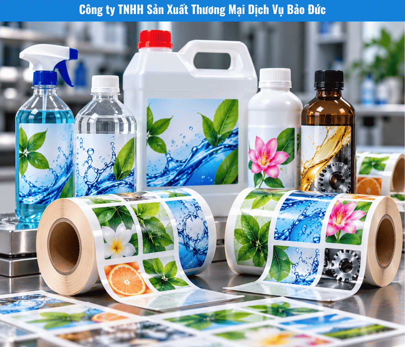 In Tem Nhãn Cuộn Hóa Chất: Chọn Vật Liệu Chống Nước, Chống Trầy Và Bám Bề Mặt