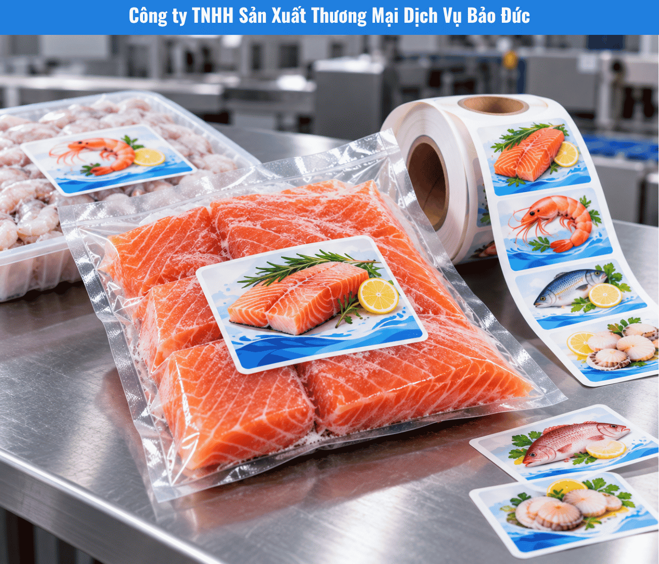 In Tem Nhãn Cuộn Thủy Sản Và Đông Lạnh: Giải Pháp Keo Bám Trong Kho Lạnh